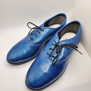 American Apparel Dance Shoes Rare Blue Glitter Size 7